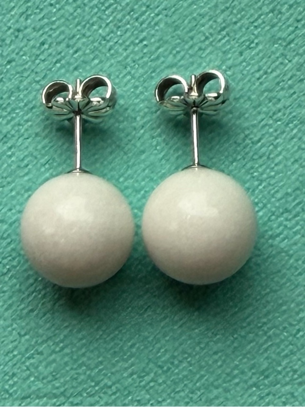 Tiffany&Co. 10mm White Dolomite stud Earrings by Ziegfeld.
